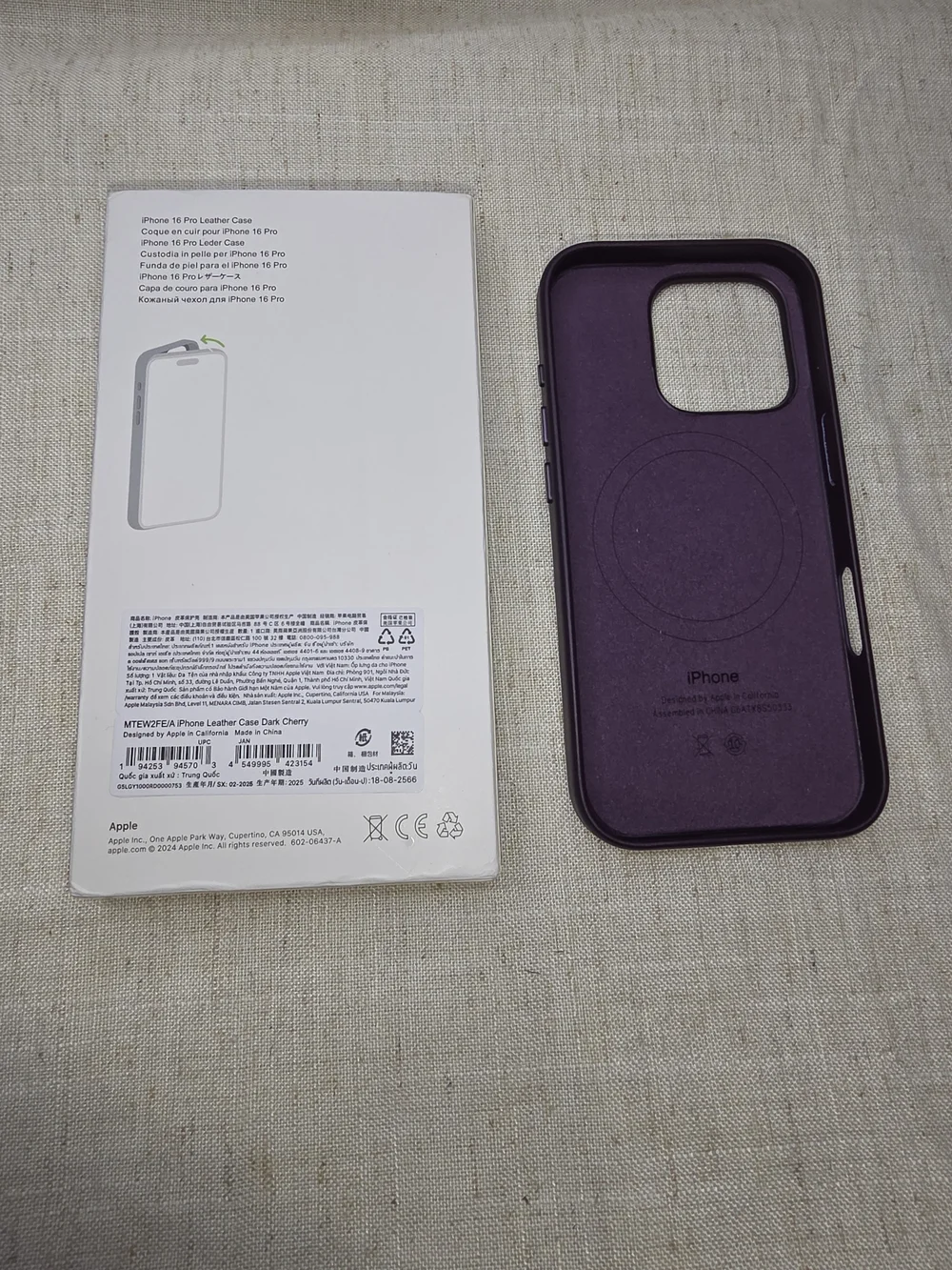 Apple iPhone 16 Pro Leather Case - Deep Plum